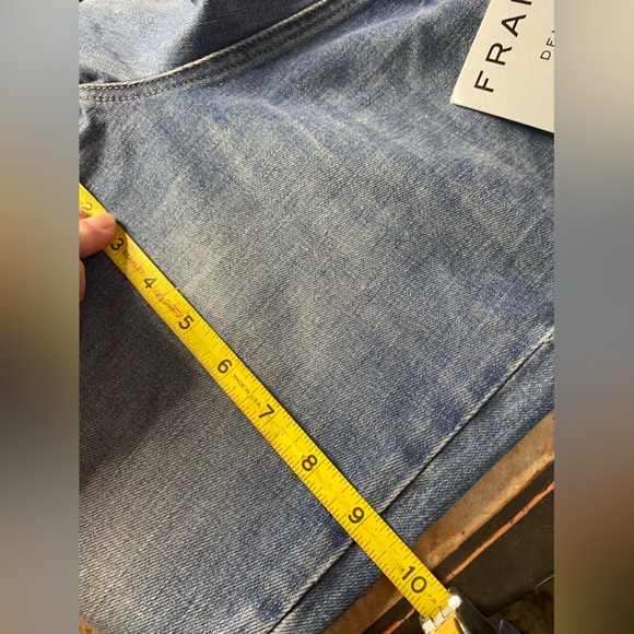 FRAME DENIM Straight Leg Distressed Suspenders Overalls ROADIES Blue - Picture 12 of 16